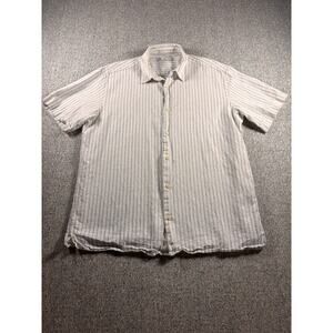 Zara‎ Men's Collared White Pin Stripe Large